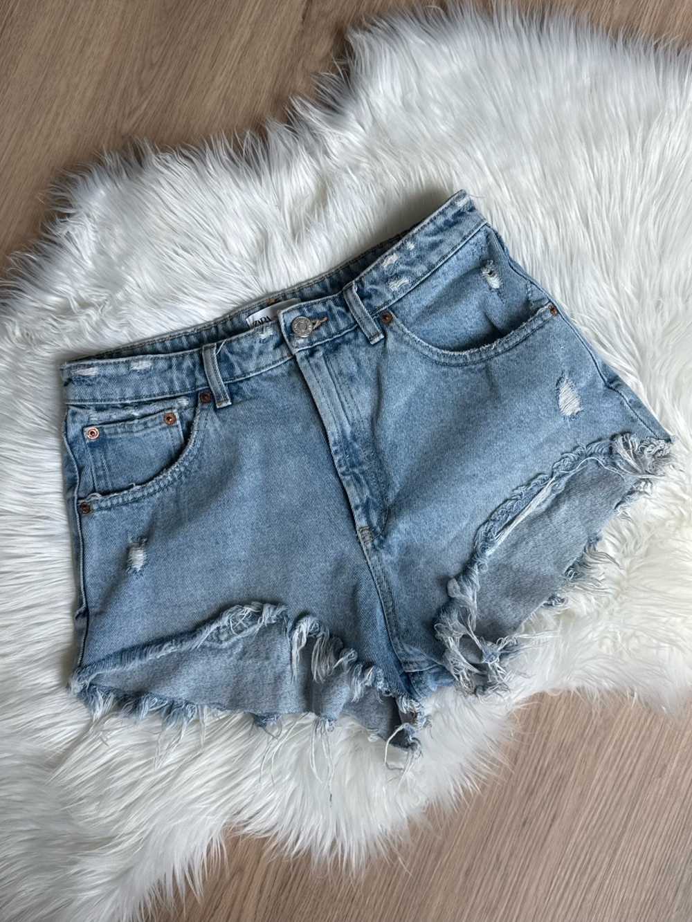 Zara Distressed Denim Cutoff Shorts